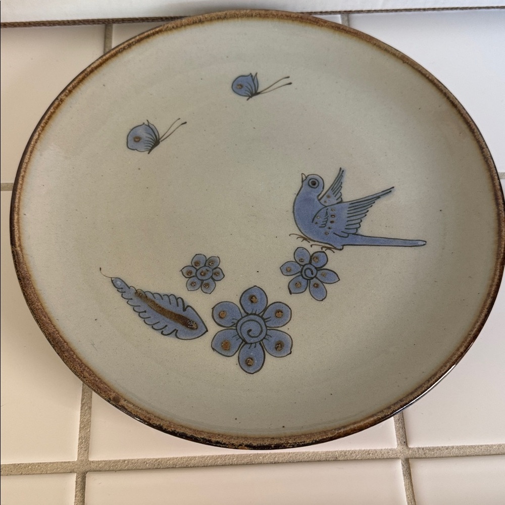Ken Edwards Mexican TONALA POTTERY El Palomar 10” plate #11 🐈‍⬛
